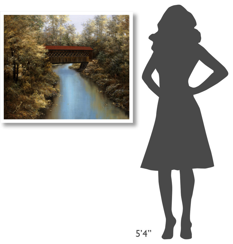 "Covered Bridge" Digital Paper Print by Diane Romanello, 38"x32"