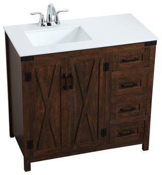 Home Living 19" Modern Espresso-Light Bathroom Vanity, Espresso