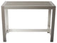 Benzara BM287805 Outdoor Bar Table, Gray Aluminum Frame, Plank Surface, Large