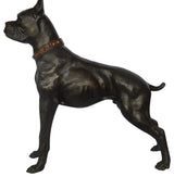 Boxer Dog bronze statue - Size: 35"L x 10"W x 36"H.