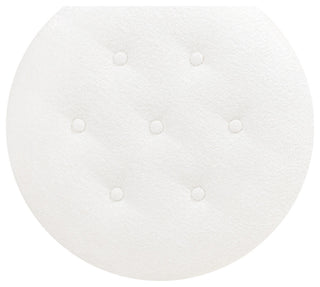 Yolanda 24" Upholstered Round Accent Ottoman, Almond White Chenille
