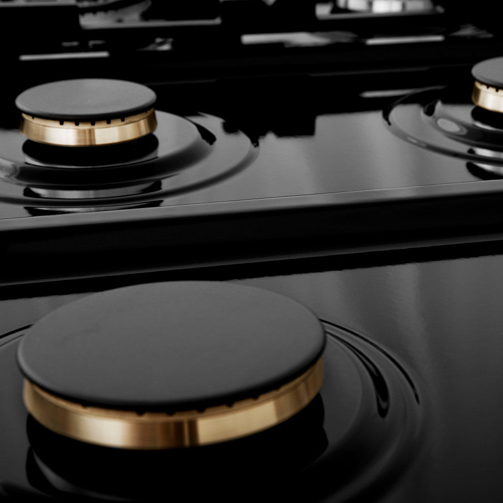 ZLINE 36" Porcelain Gas Stovetop With 6 Gas Brass Burners and Griddle