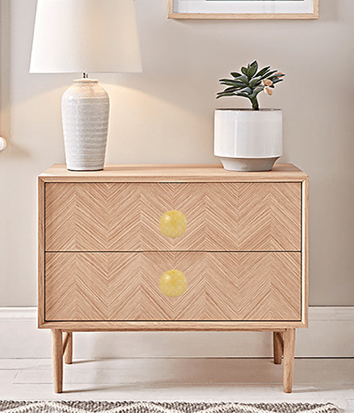 Mascot Hardware Circle Checkered Yellow Drawer Cabinet Knob - Pack of 10