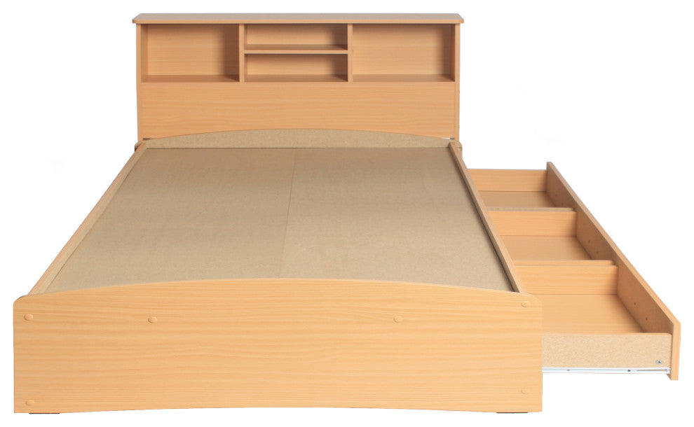 Better Home Products California Wooden Full Captains Bed, Beech, Maple