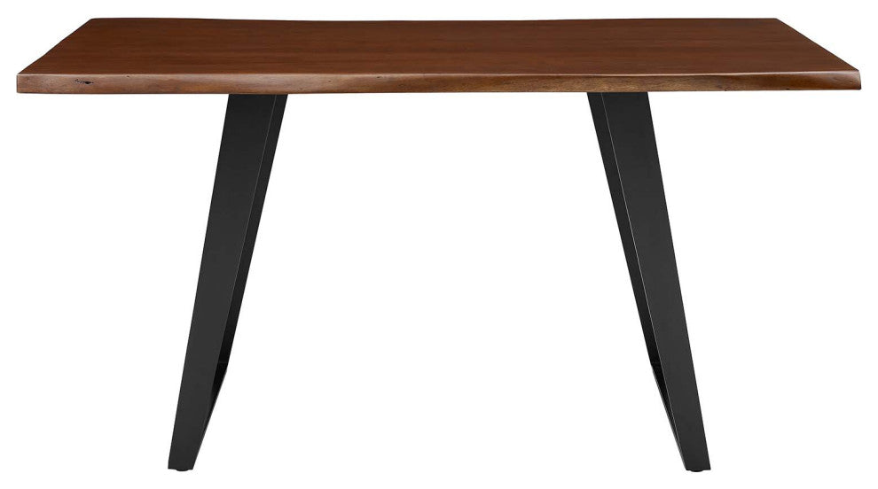 Astound 60" Live Edge Acacia Wood Dining Table, Black Walnut