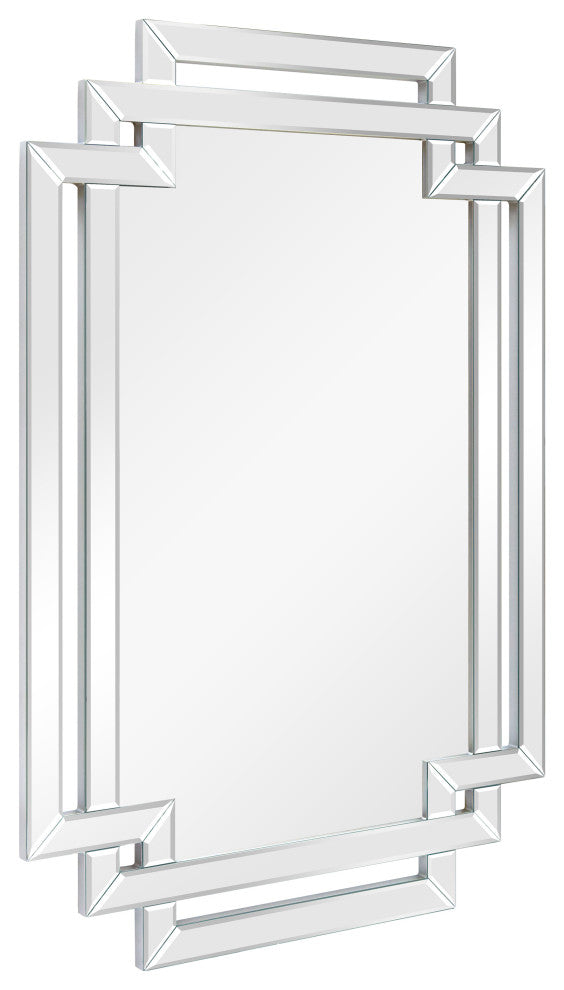 Crosspath Beveled Framed Wall Mirror