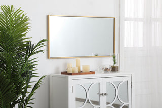 Home Living Metal Frame Rectangle Mirror 18", Brass
