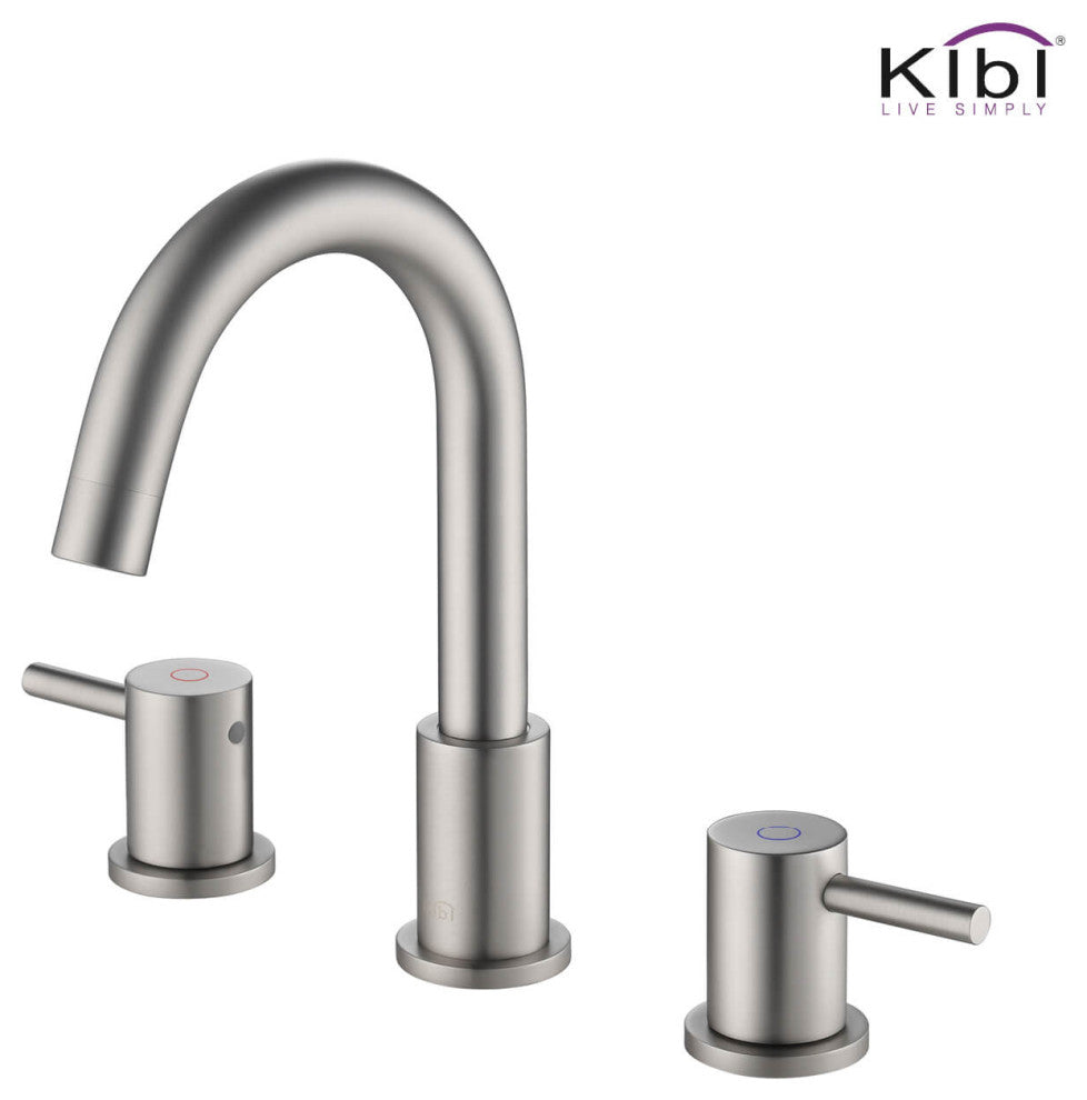 Circular Widespread Sink Faucet With Pop-Up Drain, Brush Nickel