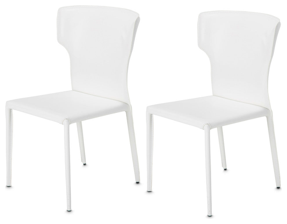 Halo Assembled Side Chair, Set of 2, Glossy White