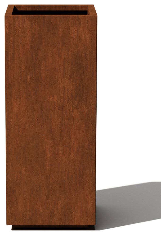 Metallic Series Corten Steel Pedestal Planter, Tall