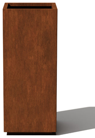 Metallic Series Corten Steel Pedestal Planter, Tall
