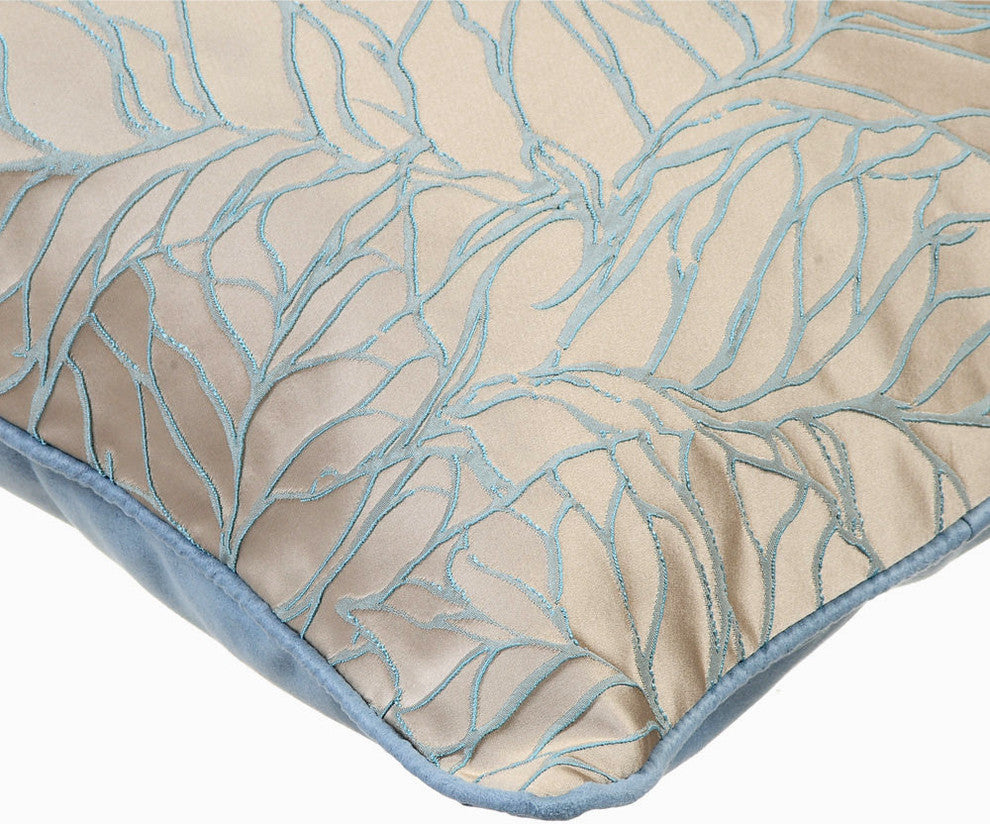 Blue Decorative Pillow Covers 18"x18" Silk, Morning Currents