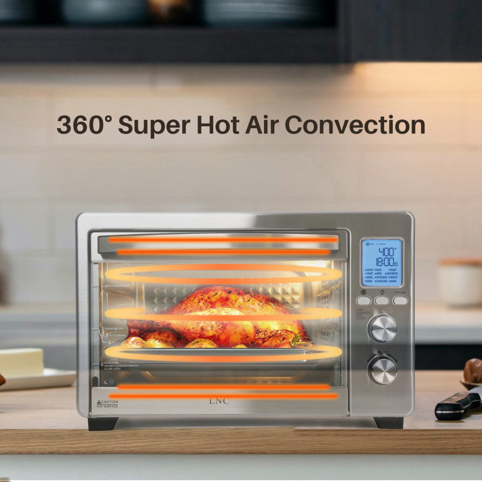 LNC Magic-Large Capacity 34 QT Digital French Door Air Fryer Toaster Oven
