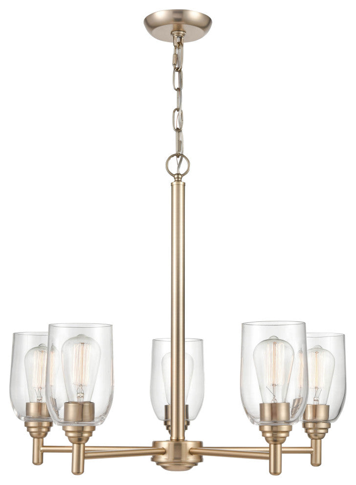 5 Light 25 in. Modern Gold Chandelier
