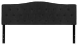 Cambridge Tufted Upholstered King Size Headboard in Black Fabric