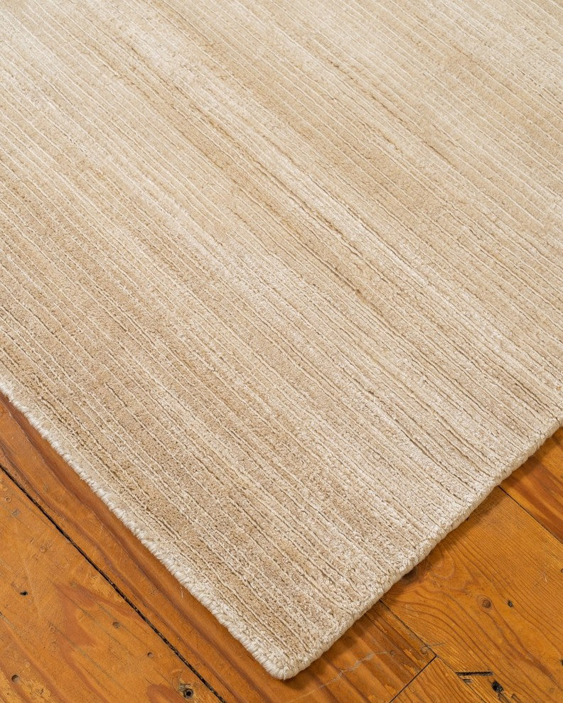 Manning Hand-Loomed Viscose Contemporary Area Rug Carpet, Beige, 8' X 10'