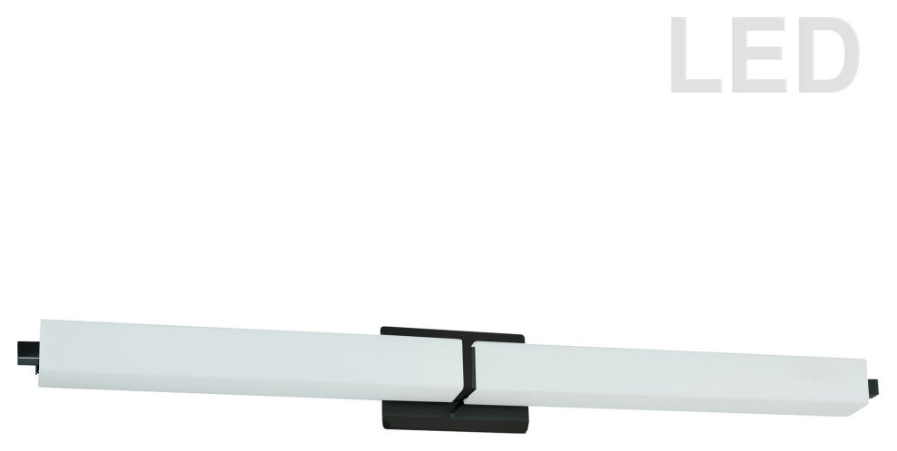 51W Matte Black Vanity w/ White Glass