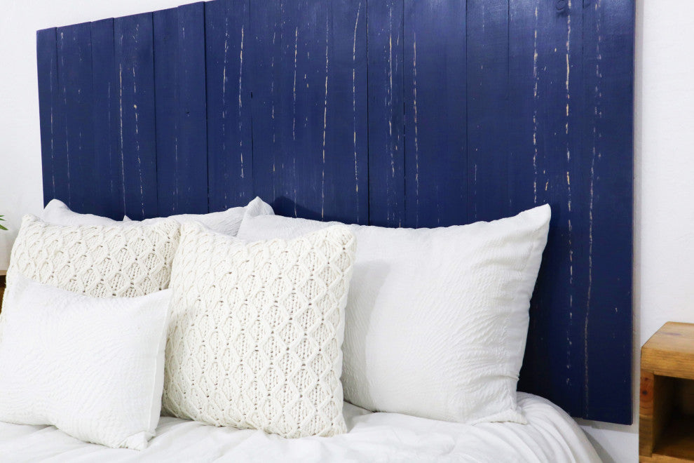 Handcrafted Headboard, Hanger Style, Navy Blue, King