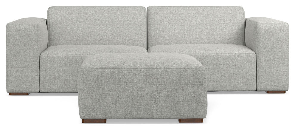 Rex 2-Seater Modular Sofa and Ottoman Set in Tightly Woven Performance Fabric