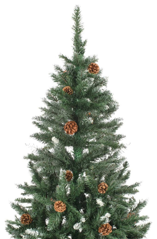vidaXL Christmas Tree Decoration Artificial Xmas Tree with Pine Cones White