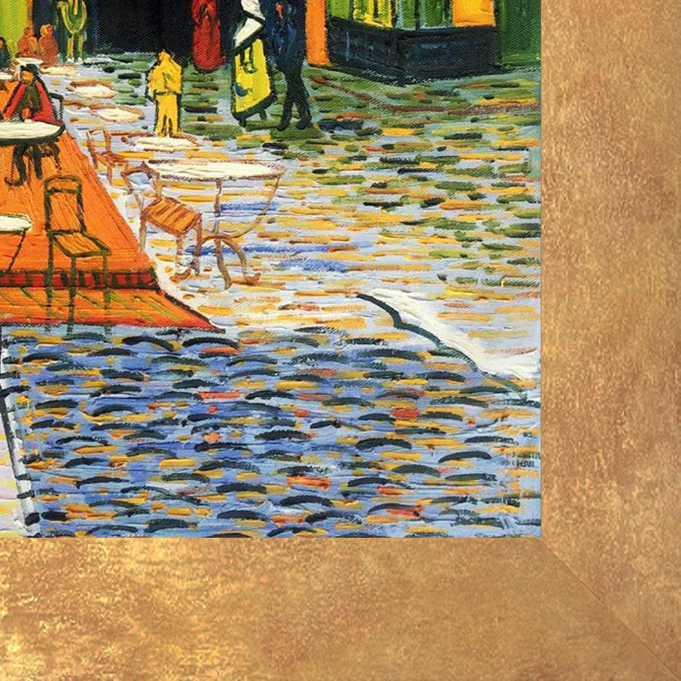 Cafe Terrace at Night, 26" X 30", Florentine Gold Frame