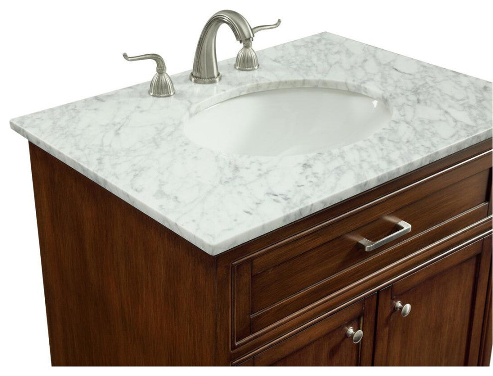 30" Single Bathroom Vanity Set In Teak