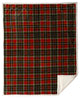 Rust and Sage Plaid Sherpa Throw Blanket, 54"x68"