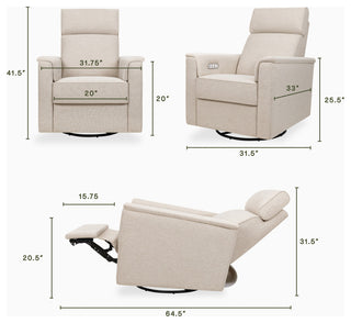 Willa Plus Power Glider Recliner w/ Power Headrest, Performance Beach Eco-Weave
