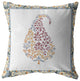 16 Red White Paisley Suede Decorative Throw Pillow