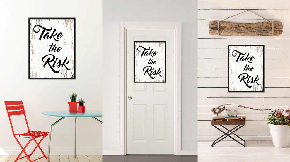 Take The Risk Inspirational, Canvas, Picture Frame, 13"X17"