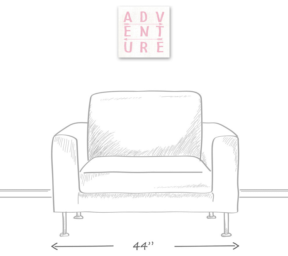Adventure Arrows Pink 12x12 Canvas Wall Art