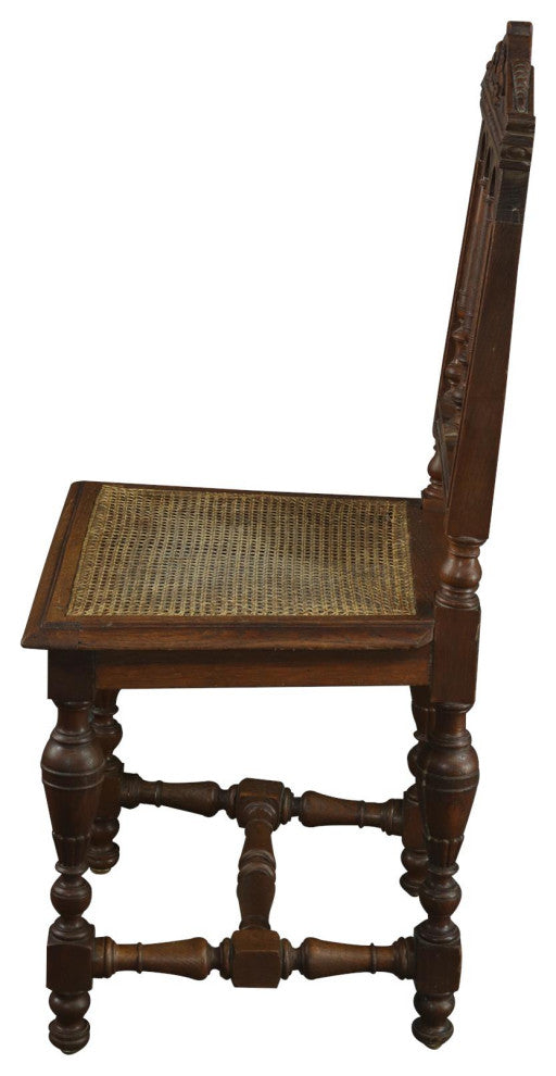Consigned Ornate Chestnut Dining Chair - Renaissance Style