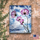 Flowers and Sky Art Wooden Wall Art, Small 12x9