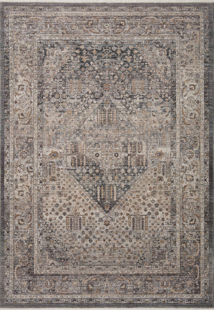 Loloi Lyra Denim / Pebble 7'-10" x 7'-10" Round Area Rug