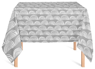 Half Circle Pattern Gray 2 58x58 Tablecloth