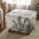 Tangle Poly-Velvet Upholstered Ottoman, Print