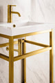 Boston 20" Sink Console, Radiant Gold, White Gloss Top