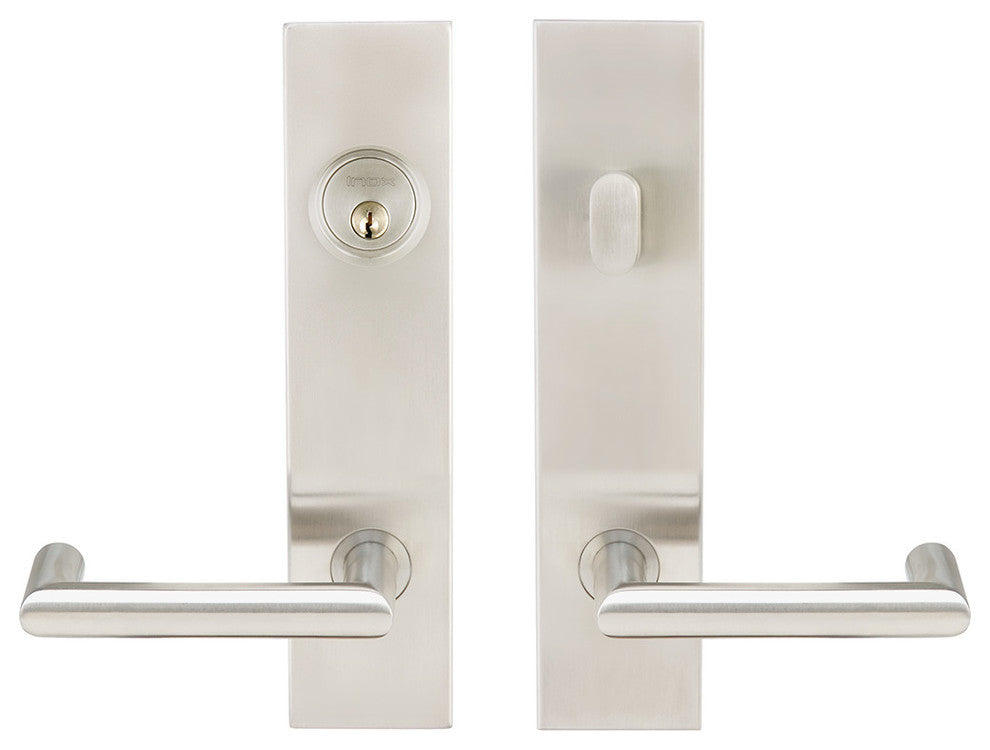 Stuttgart Lever, Tubular Entry, Single Cylinder, RH, Satin Stainless Steel