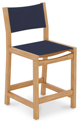 Pearl Teak Outdoor Counter Height Stool in Blue