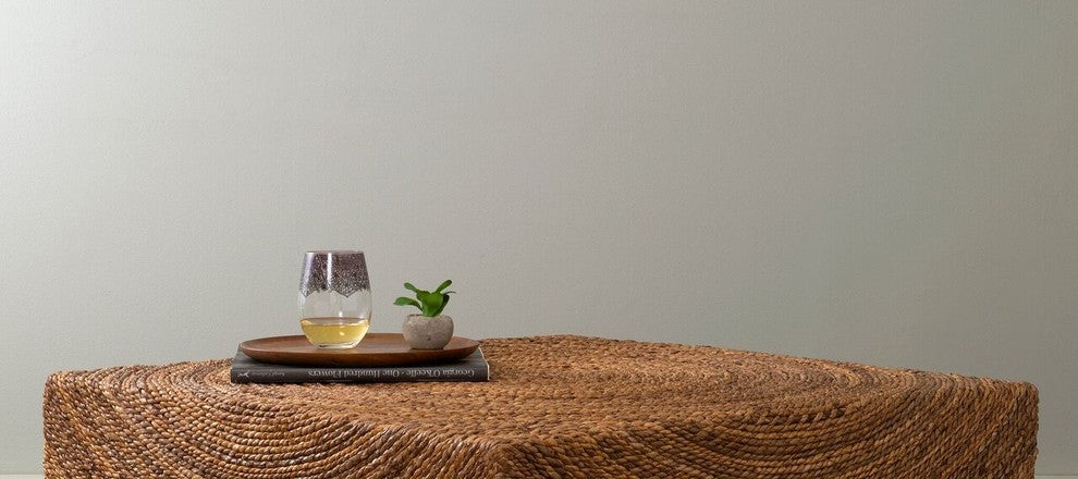 East at Main Chickasaw Brown Abaca Square Coffee Table