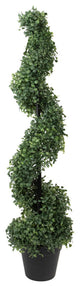 3' Artificial Two-Tone Boxwood Spiral Topiary Tree With Round Pot Unlit
