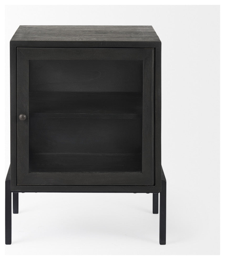 Rustic Black on Black Shadowbox Cabinet