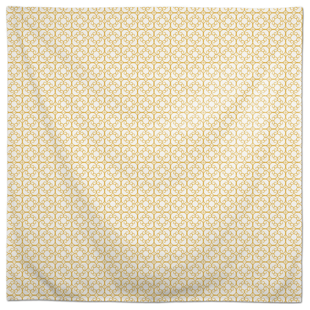 Delicate Tile Pattern Yellow 58x58 Tablecloth