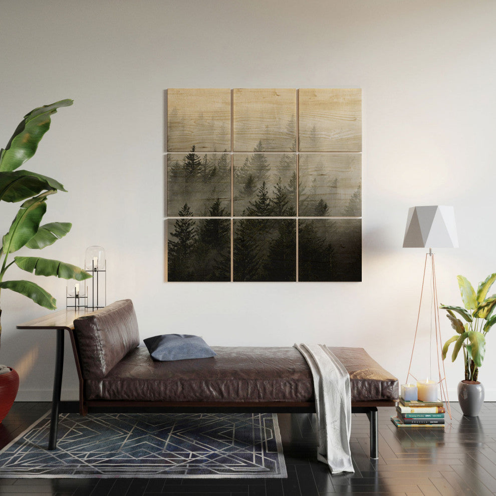 Nature Magick Foggy Fir Forest Fantasy Wood Wall Mural