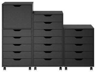 Halifax 3-Pc Multi-Drawer Storage Cabinet Set, Black