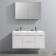 Valencia 48" Glossy White Wall Hung Double Sink Vanity, Faucet FFT9151CH