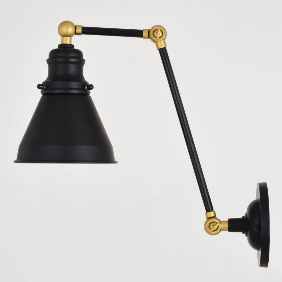 Alexis 6" Adjustable Wall Light Oil Rubbed Bronze and Satin Gold