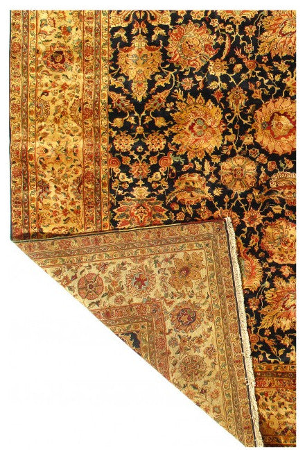 Navy Blue Hand Knotted Agra 12'x18'