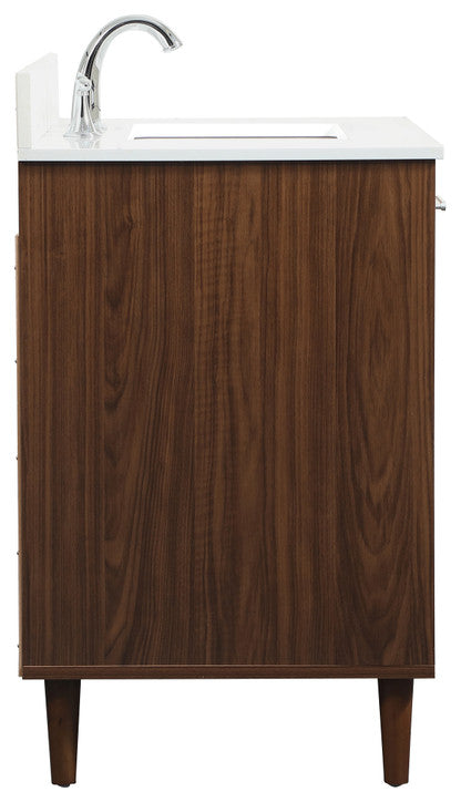 Home Living Modern Natural Oak-Light Bathroom Vanity, Walnut, 36"