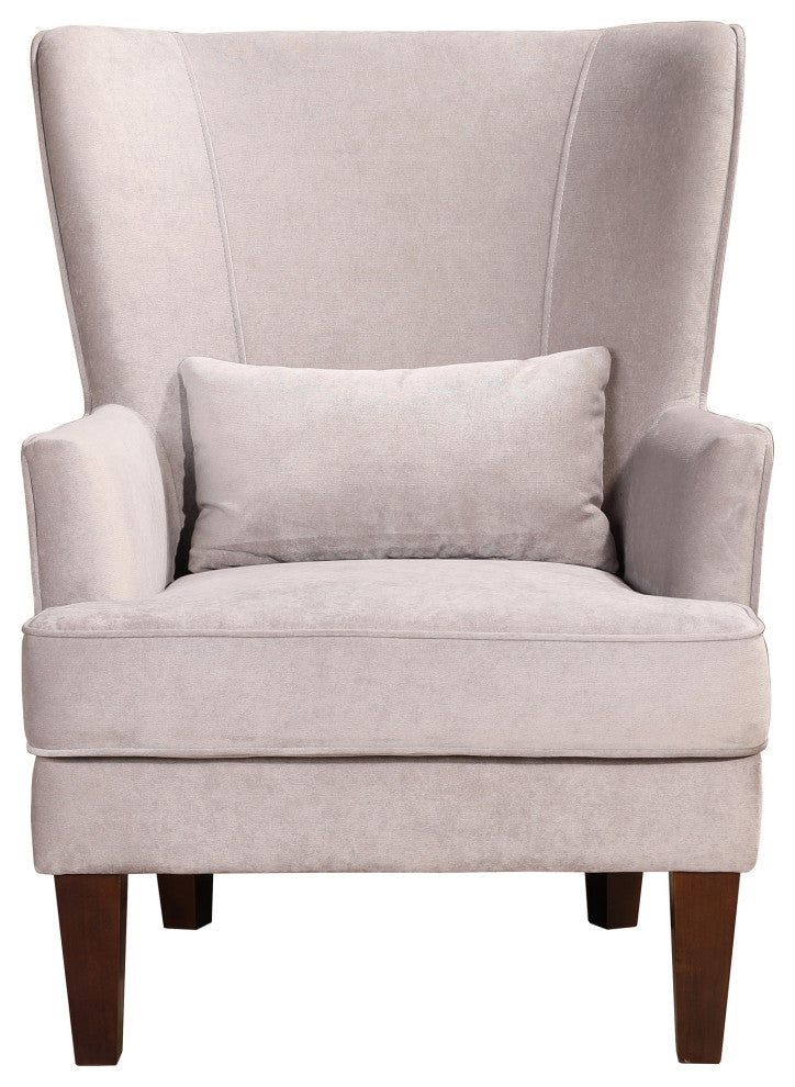 Contemporary Prince Arm Chair Grey Velvet - Grey